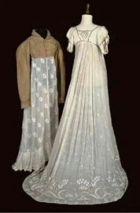 Antique Regency cream muslin dress with Spencer