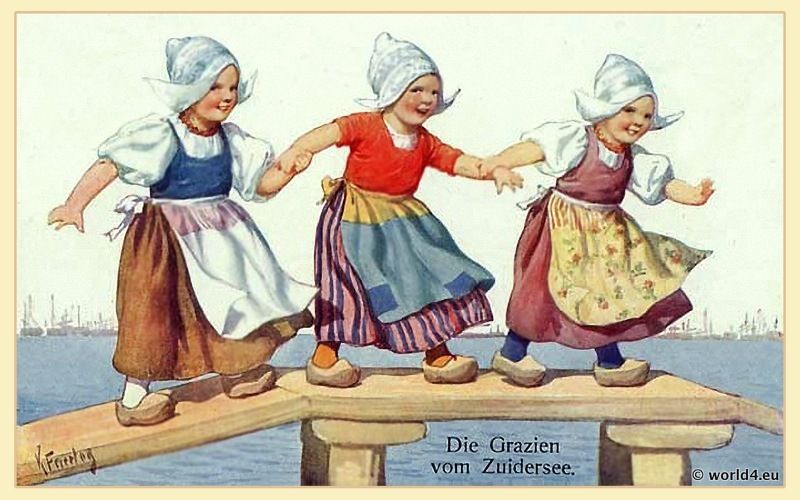 Traditional Netherlands girl costume 1910s